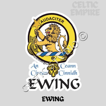 Ewing Family Clan Crest Decal | Custom Scottish Heritage Car & Laptop Stickers