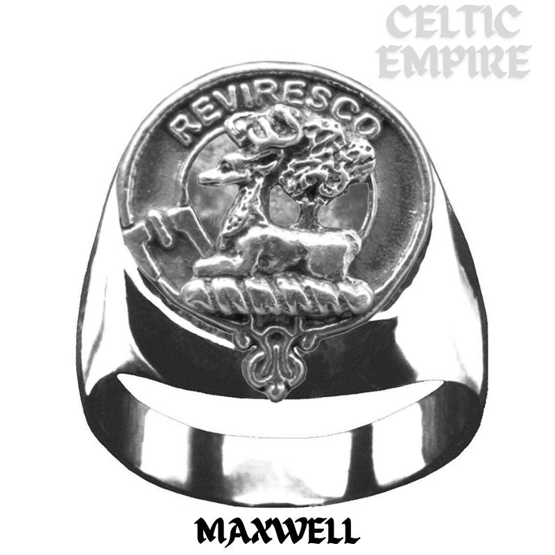 Maxwell Scottish Family Clan Crest Ring Sterling Silver and Karat Gold