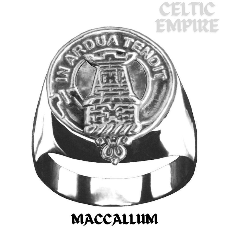 MacCallum Scottish Family Clan Crest Ring Sterling Silver and Karat Gold