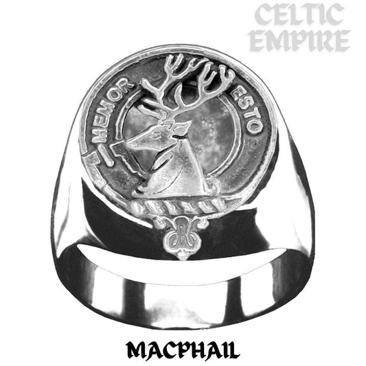 MacPhail Scottish Family Clan Crest Ring Sterling Silver and Karat Gold