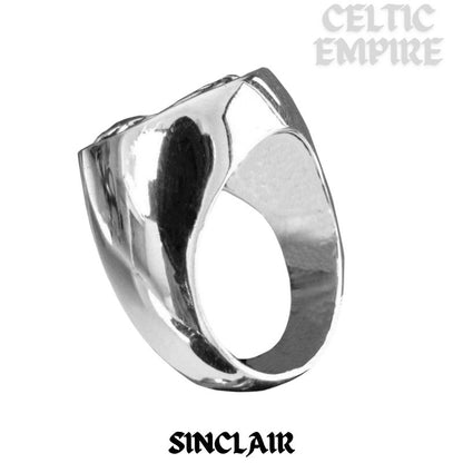 Sinclair Scottish Clan Crest Ring Sterling Silver and Karat Gold
