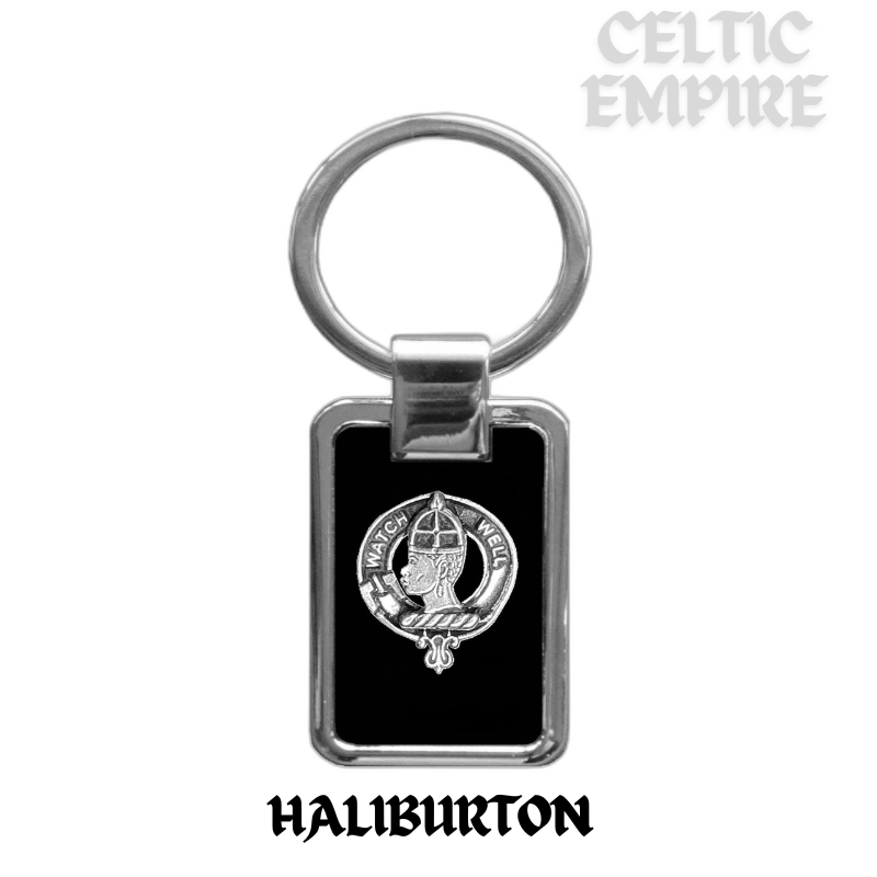 Haliburton Family Clan Black Stainless Key Ring