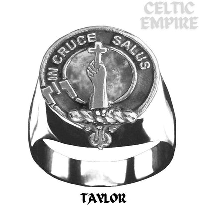 Taylor Scottish Clan Crest Ring Sterling Silver and Karat Gold