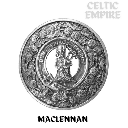 MacLennan Family Clan Badge Scottish Plaid Brooch