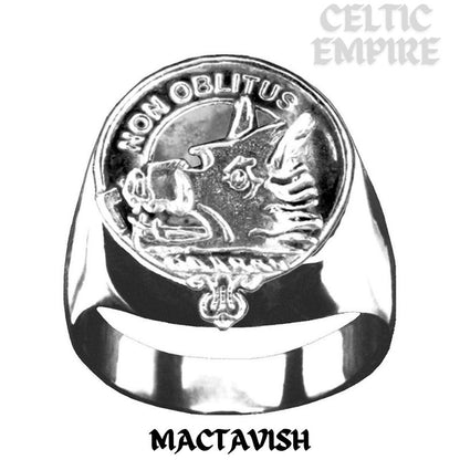 MacTavish Scottish Family Clan Crest Ring Sterling Silver and Karat Gold