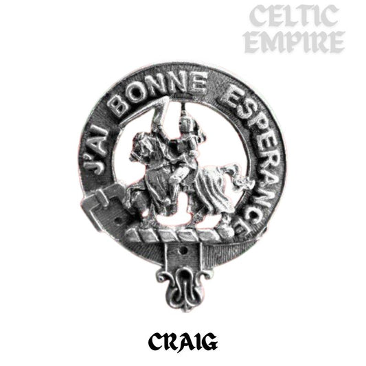 Craig Family Clan Crest Scottish Pewter Cap Badge