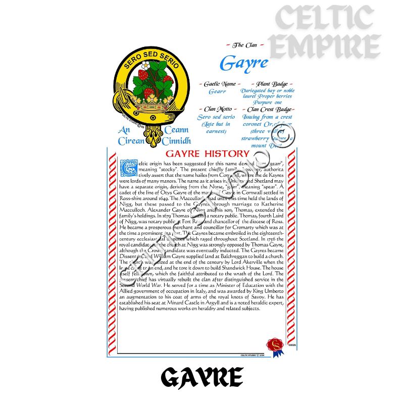 Gayre Scottish Family Clan History