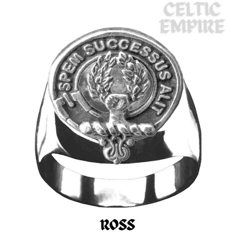 Ross Scottish Family Clan Crest Ring Sterling Silver and Karat Gold