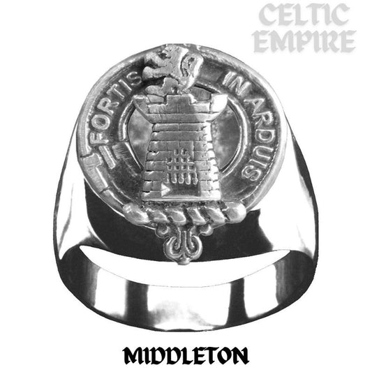 Middleton Scottish Family Clan Crest Ring Sterling Silver and Karat Gold