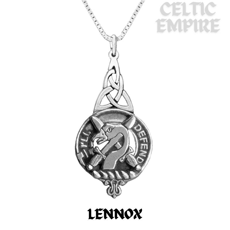 Lennox Family Clan Crest Interlace Drop Pendant