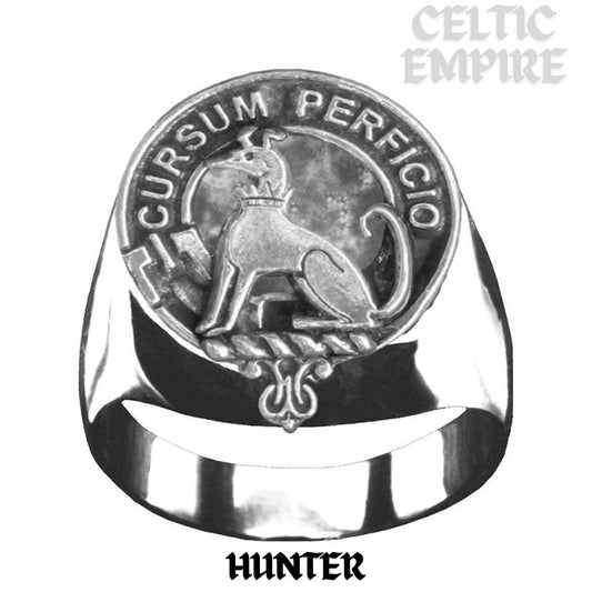 Hunter Scottish Family Clan Crest Ring Sterling Silver and Karat Gold