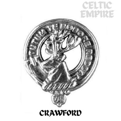 Crawford Family Clan Crest Scottish Four Thistle Brooch