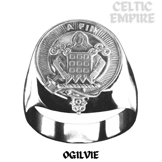 Ogilvie Scottish Family Clan Crest Ring Sterling Silver and Karat Gold