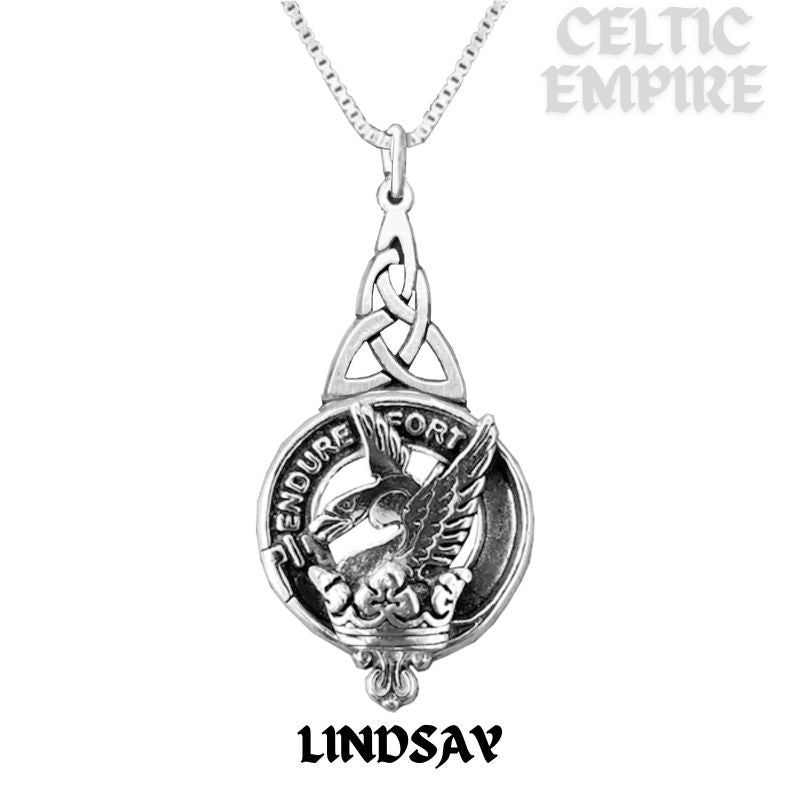 Lindsay Family Clan Crest Interlace Drop Pendant