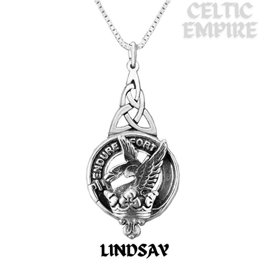 Lindsay Family Clan Crest Interlace Drop Pendant