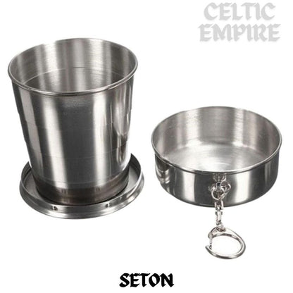 Seton Scottish Family Clan Crest Folding Cup Key Chain
