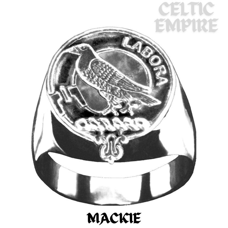 MacKie Scottish Family Clan Crest Ring Sterling Silver and Karat Gold