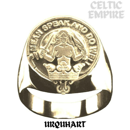 Urquhart Scottish Family Clan Crest Ring  ~  Sterling Silver and Karat Gold
