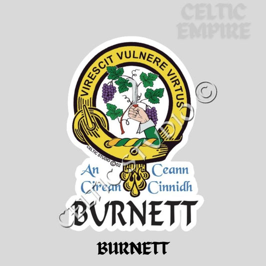 Burnett Family Clan Crest Decal | Custom Scottish Heritage Car & Laptop Stickers