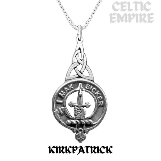 Kirkpatrick Family Clan Crest Interlace Drop Pendant