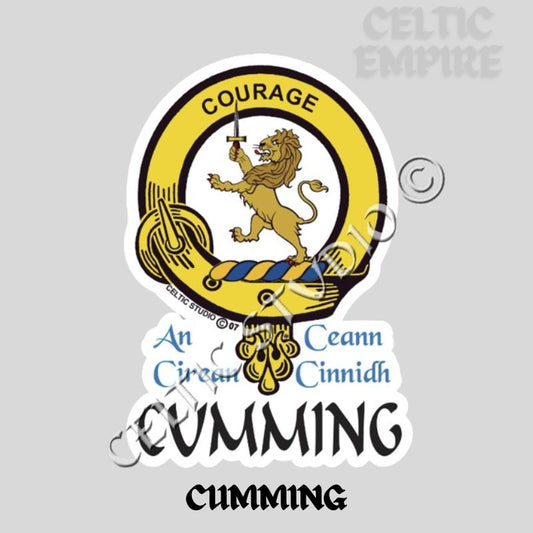 Cumming Family Clan Crest Decal | Custom Scottish Heritage Car & Laptop Stickers