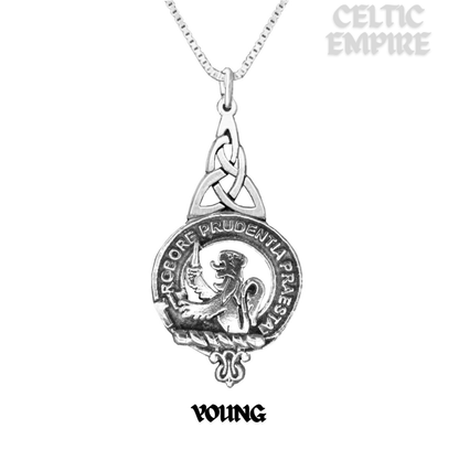 Young Family Clan Crest Interlace Drop Pendant