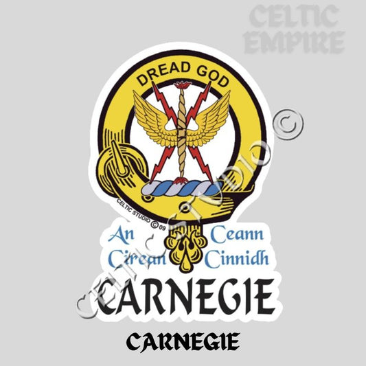 Carnegie Family Clan Crest Decal | Custom Scottish Heritage Car & Laptop Stickers