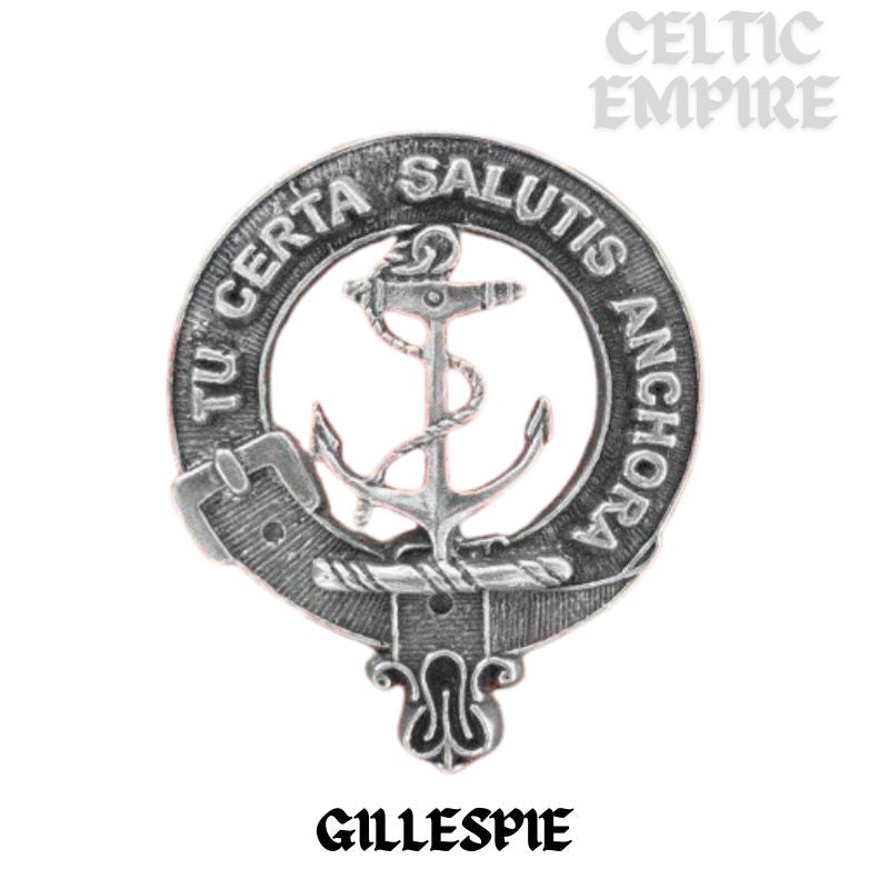 Gillespie Family Clan Crest Scottish Pewter Cap Badge