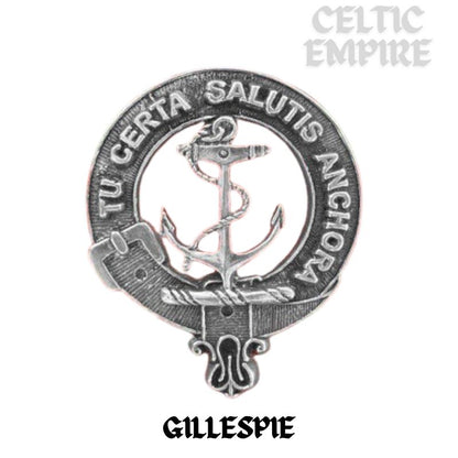 Gillespie Family Clan Crest Scottish Pewter Cap Badge