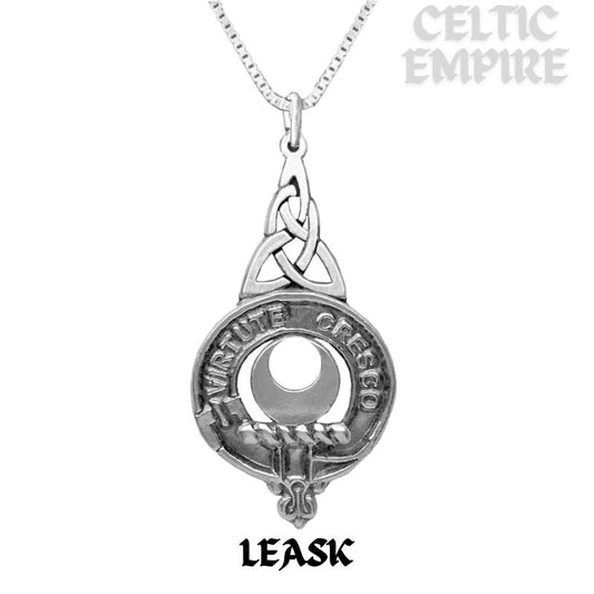 Leask Family Clan Crest Interlace Drop Pendant