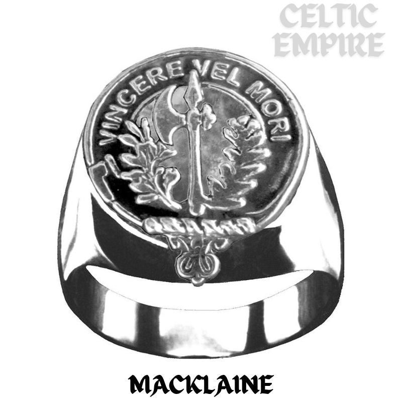 MacLaine Lochbuie Scottish Family Clan Crest Ring Sterling Silver and Karat Gold