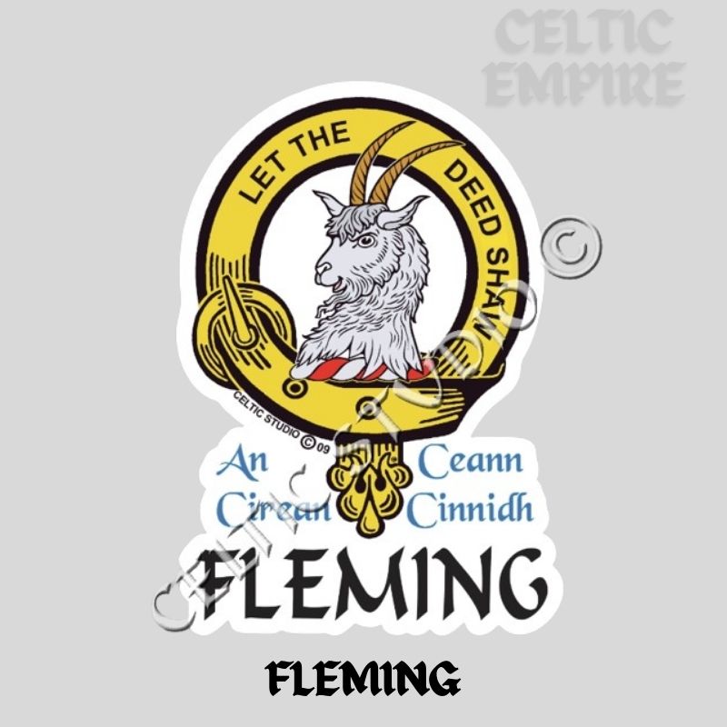 Fleming Family Clan Crest Decal | Custom Scottish Heritage Car & Laptop Stickers