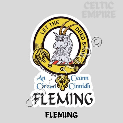 Fleming Family Clan Crest Decal | Custom Scottish Heritage Car & Laptop Stickers