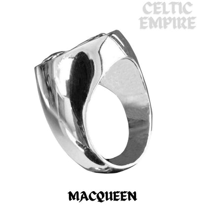 MacQueen Scottish Family Clan Crest Ring Sterling Silver and Karat Gold