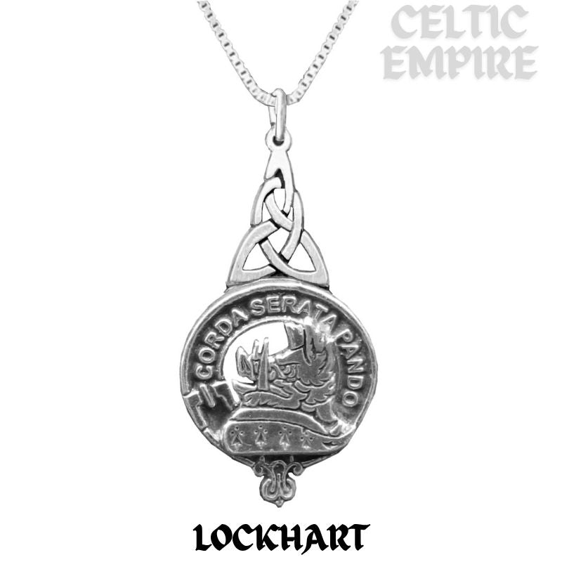 Lockhart Family Clan Crest Interlace Drop Pendant
