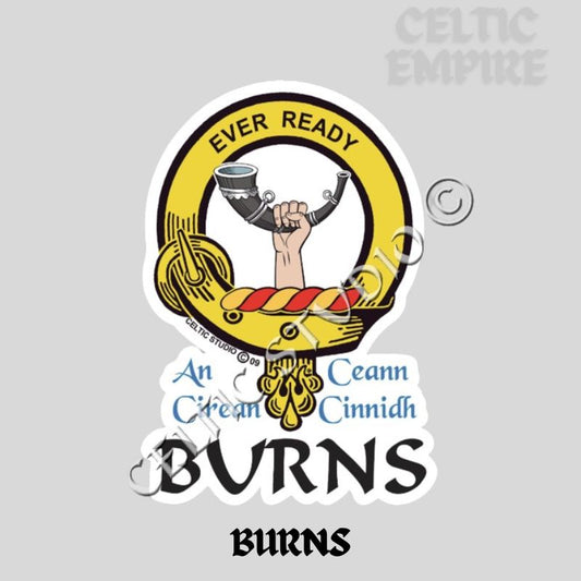 Burns Family Clan Crest Decal | Custom Scottish Heritage Car & Laptop Stickers