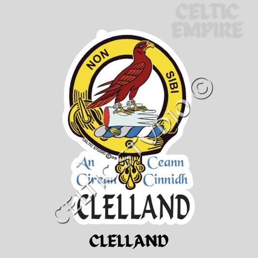 Clelland Family Clan Crest Decal | Custom Scottish Heritage Car & Laptop Stickers