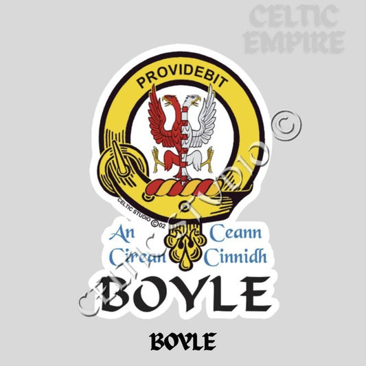 Boyle Family Clan Crest Decal | Custom Scottish Heritage Car & Laptop Stickers