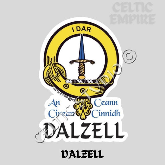 Dalzell Family Clan Crest Decal | Custom Scottish Heritage Car & Laptop Stickers