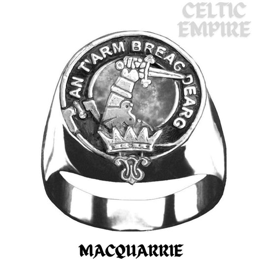 MacQuarrie Scottish Family Clan Crest Ring Sterling Silver and Karat Gold