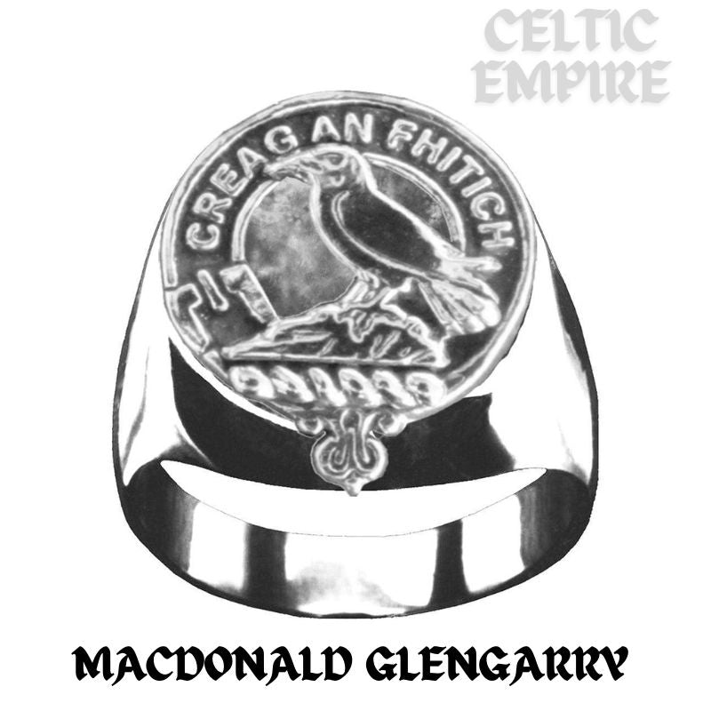 MacDonald Glengarry Scottish Family Clan Crest Ring Sterling Silver and Karat Gold