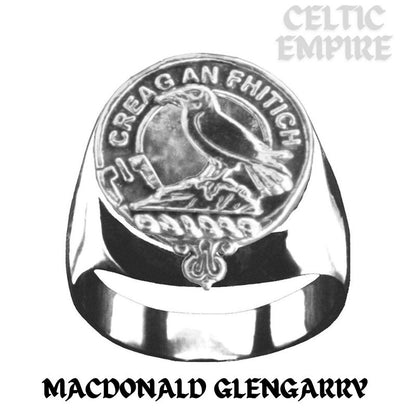 MacDonald Glengarry Scottish Family Clan Crest Ring Sterling Silver and Karat Gold
