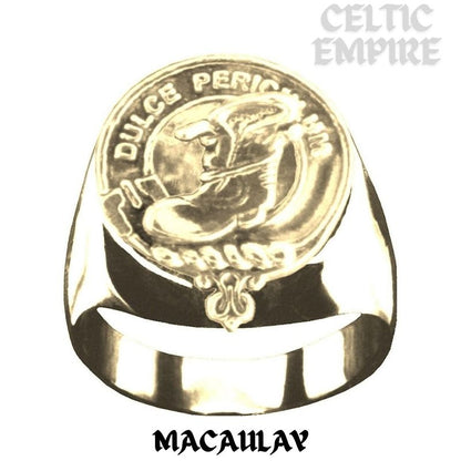 MacAulay Scottish Family Clan Crest Ring Sterling Silver and Karat Gold