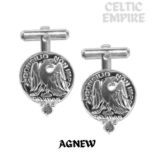 Agnew Family Clan Crest Scottish Cufflinks; Pewter, Sterling Silver and Karat Gold