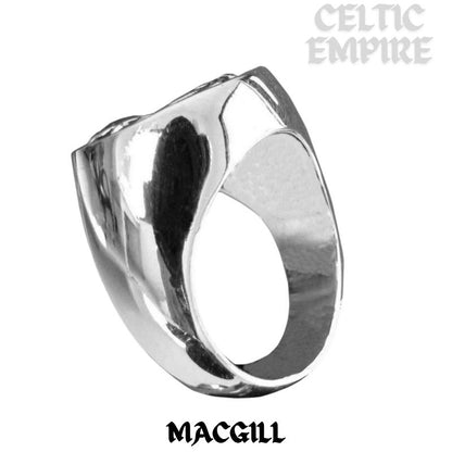 MacGill Scottish Family Clan Crest Ring Sterling Silver and Karat Gold