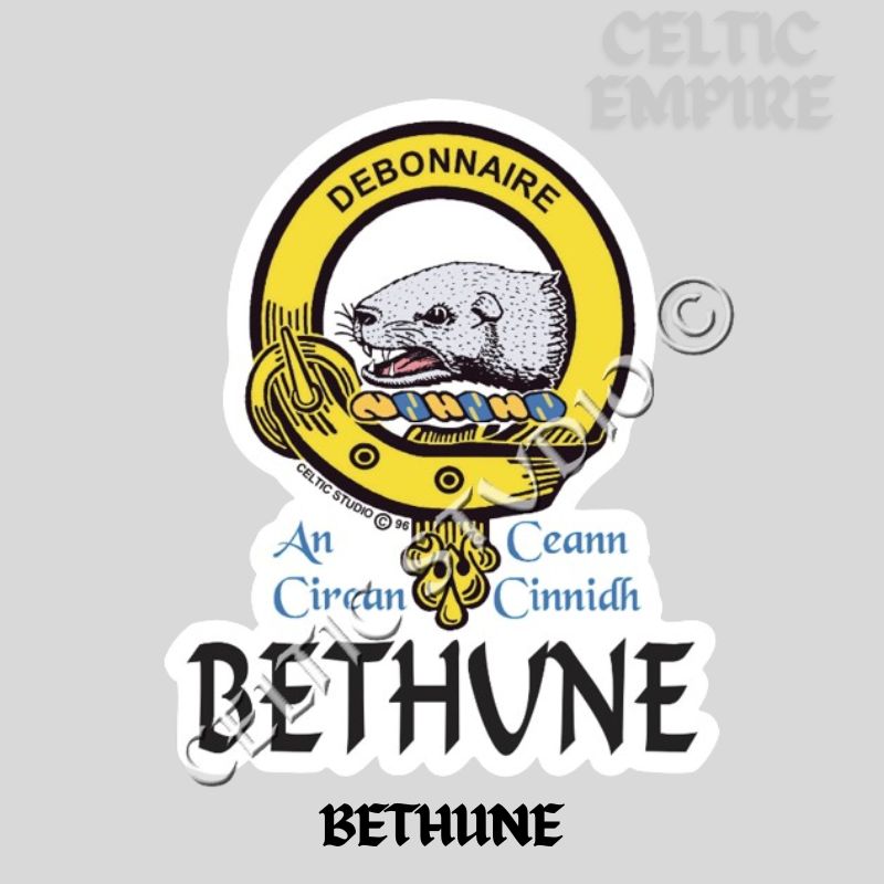 Bethune Family Clan Crest Decal | Custom Scottish Heritage Car & Laptop Stickers