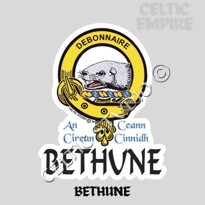 Bethune Family Clan Crest Decal | Custom Scottish Heritage Car & Laptop Stickers