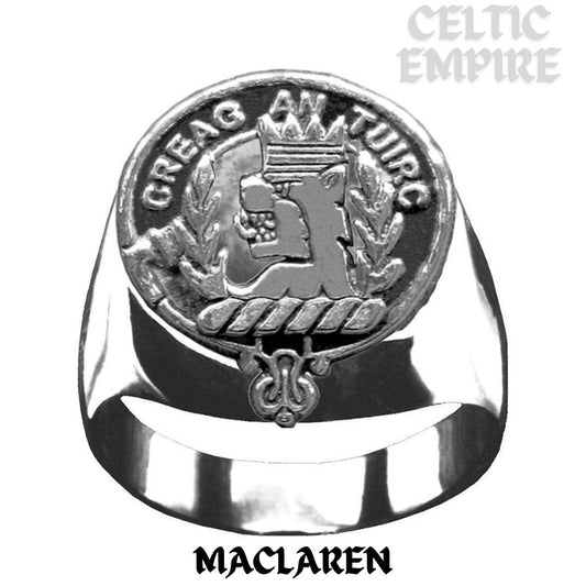MacLaren Scottish Family Clan Crest Ring Sterling Silver and Karat Gold