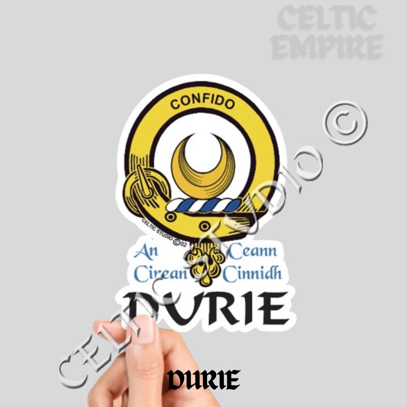 Durie Family Clan Crest Decal | Custom Scottish Heritage Car & Laptop Stickers