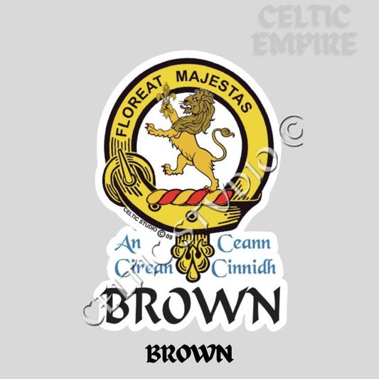 Brown Family Clan Crest Decal | Custom Scottish Heritage Car & Laptop Stickers